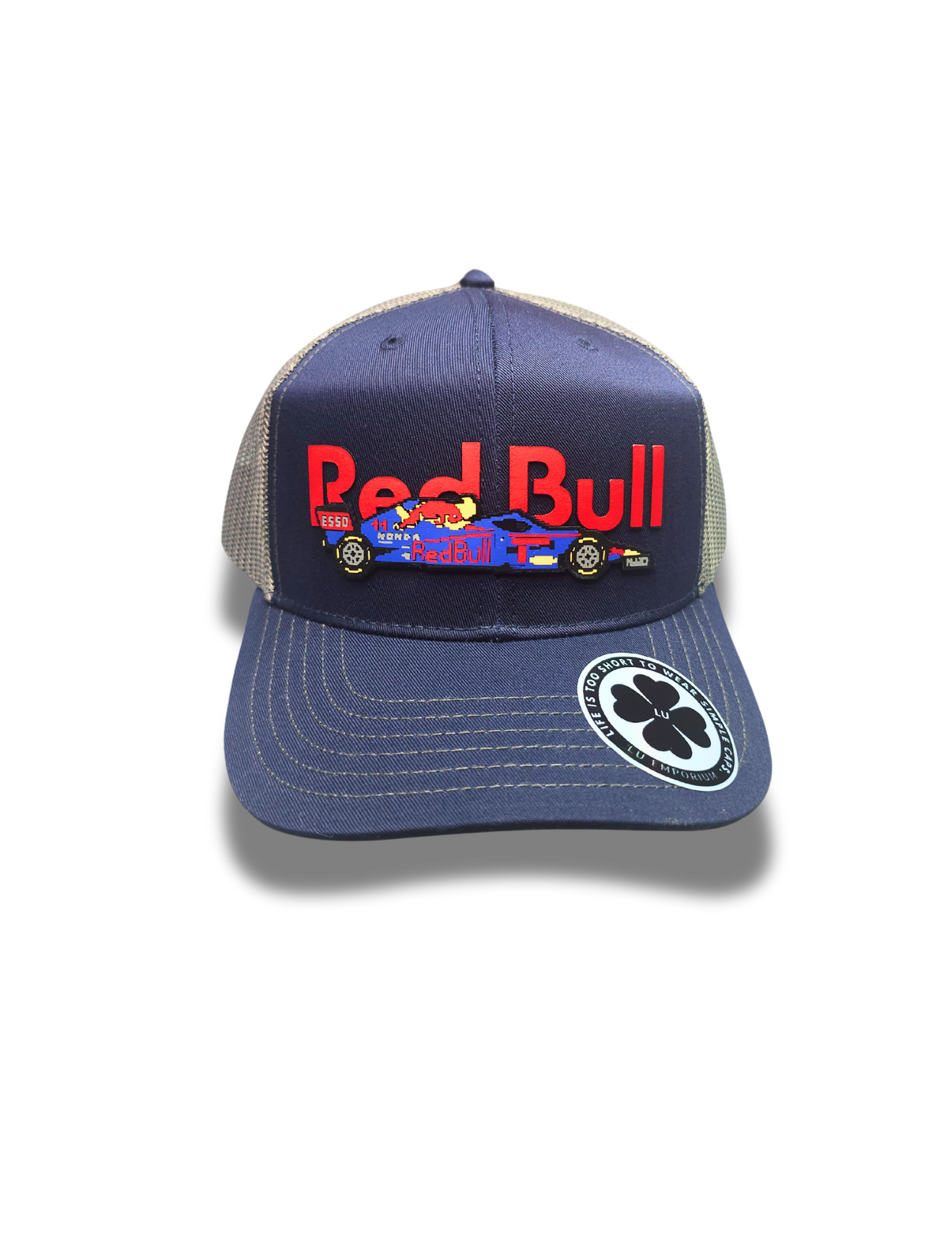 TRUCKER CAP navy blue/ gray mesh red bull 3d design, Gorra 112