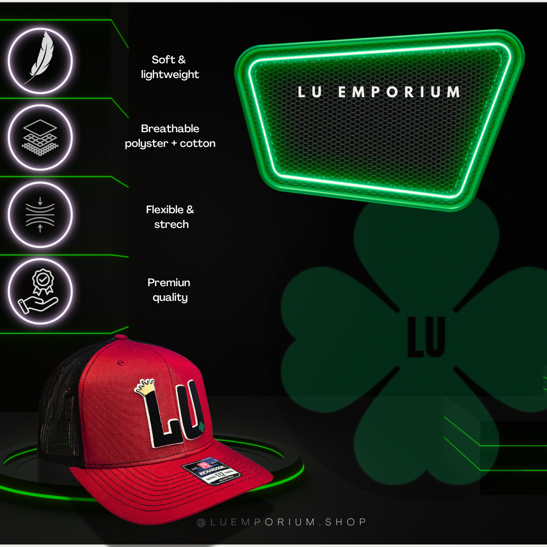 TRUCK CAP Red/ black mesh LU design, Gorra 112