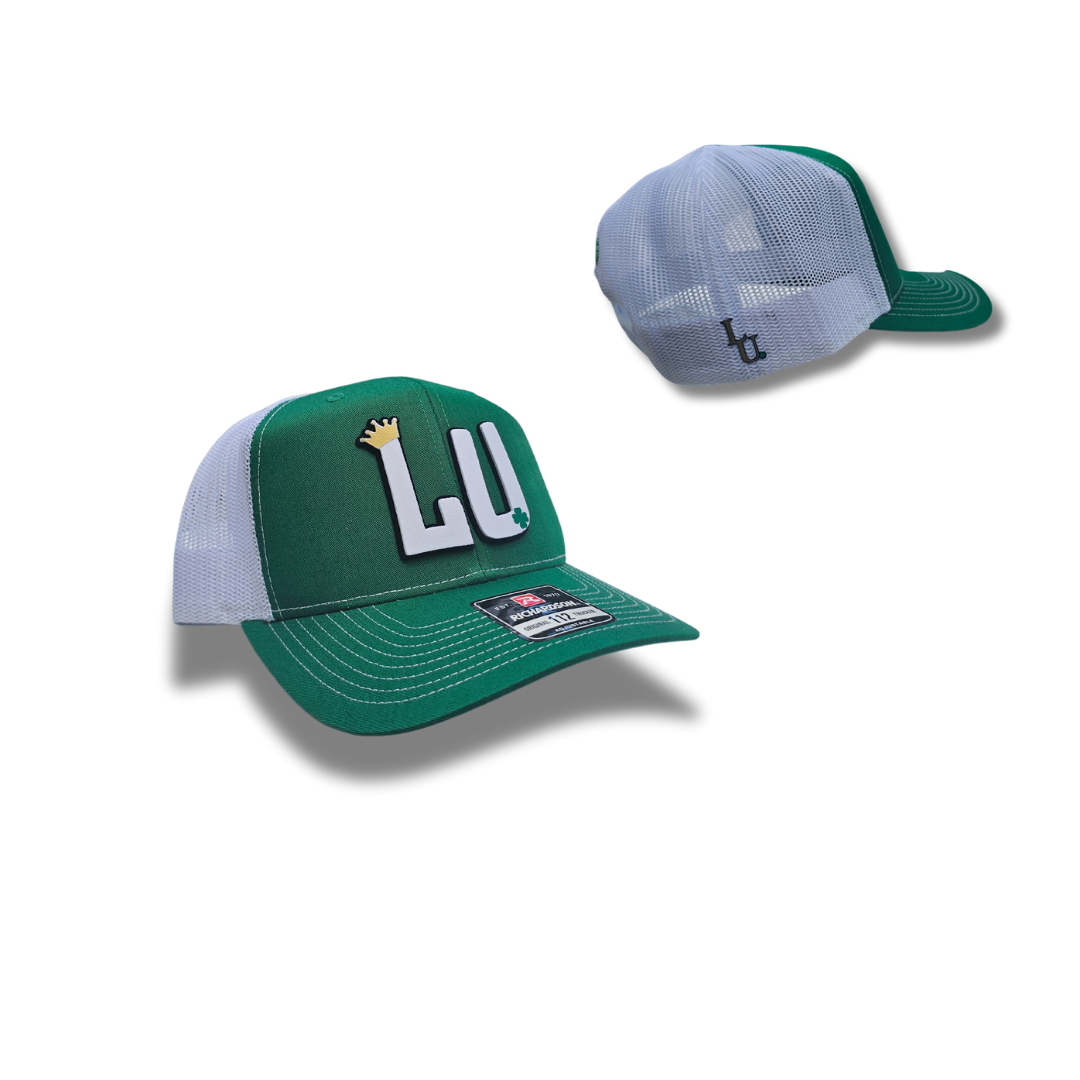 TRUCKER CAP green/ white mesh LU 3d design, Gorra 112