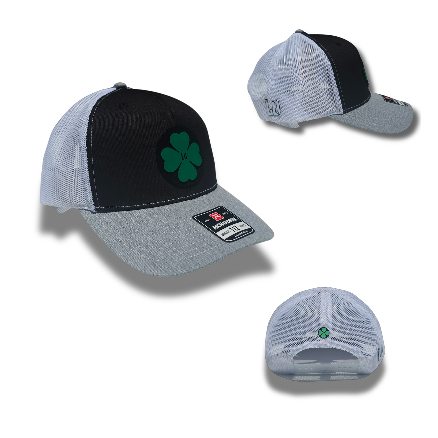 TRUCK CAP Black/gray clover design, GORRA 112