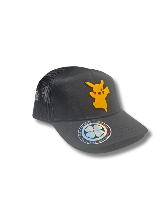 TRUCKER CAP Black/  pkch  3d design, Gorra 112