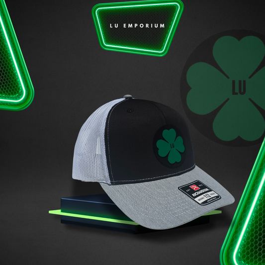 TRUCK CAP Black/gray clover design, GORRA 112
