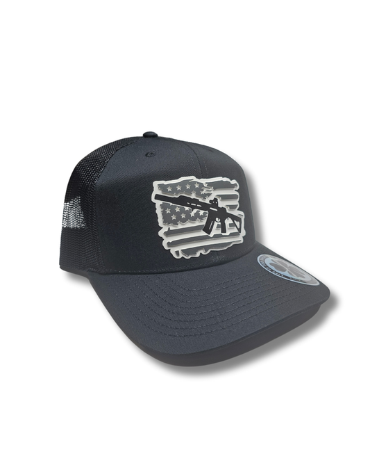 TRUCKER CAP Black/    3d design, Gorra 112