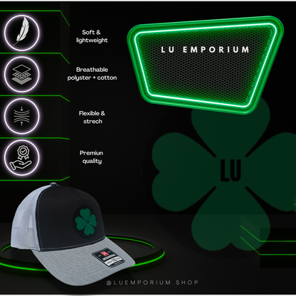 TRUCK CAP Black/gray clover design, GORRA 112