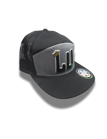 TRUCKER CAP Black gray / mesh LU3d design, Gorra