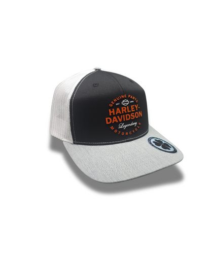 TRUCKER CAP Black gray / withe mesh 3d design, Gorra 112