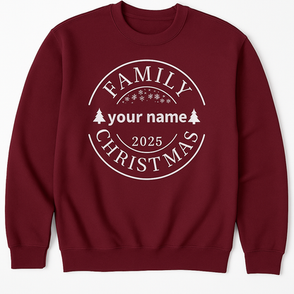Family Christmas 2025” matching sweaters! Send us (your name )