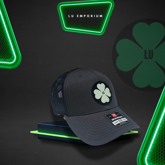 TRUCKER CAP grsy/ mesh clover 3d design, Gorra 112 glow in the dark
