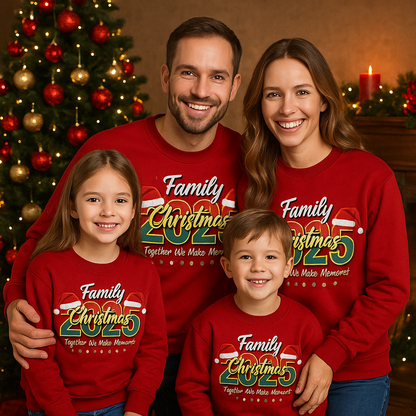 Family Christmas 2025” matching sweaters!