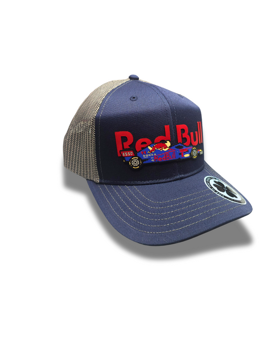 TRUCKER CAP navy blue/ gray mesh red bull 3d design, Gorra 112