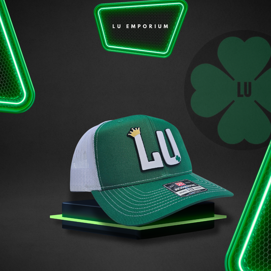 TRUCKER CAP green/ white mesh LU 3d design, Gorra 112